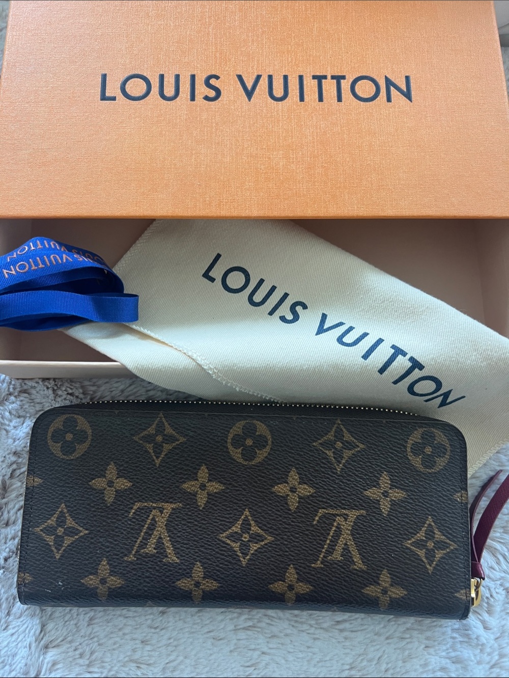 Louis Vuitton Clemence Wallet M60742 Monogram Fuchsia w/ Box